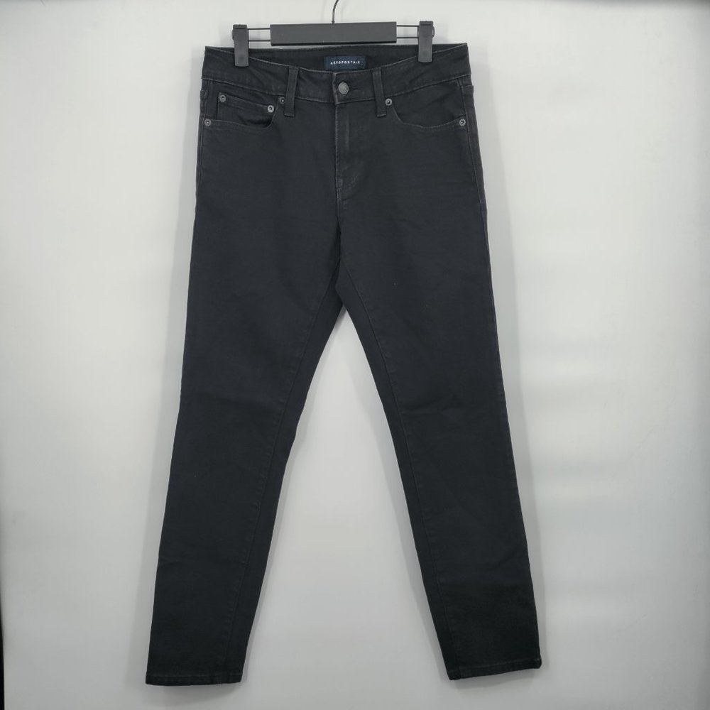 AEROSPOSTALE Women's Denim Skinny Cropped Jeans Black Size 30